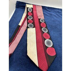 Valentino Rudy 100% silk vintage Tie Abstract Italy 60 Inch